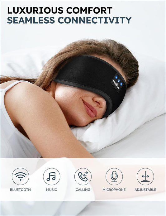 Sleep Headphones, Bluetooth 5.4 Sleep Mask Headband Headphones Sleeping Eye Mask, Wireless Music Earbuds Earphones with HD Stereo Speakers for Side Sleepers, Cool Gadgets Unique Gift