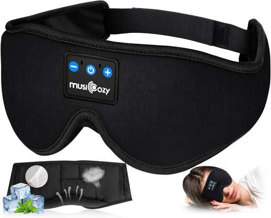 Sleep Headphones, Bluetooth 5.4 Sleep Mask Headband Headphones Sleeping Eye Mask, Wireless Music Earbuds Earphones with HD Stereo Speakers for Side Sleepers, Cool Gadgets Unique Gift